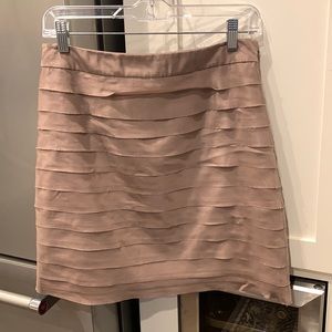 Tiered dusty rose silk skirt